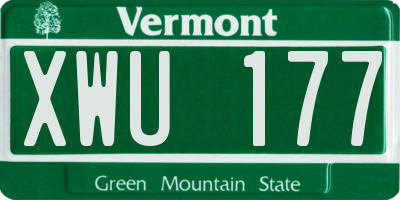 VT license plate XWU177