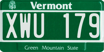 VT license plate XWU179