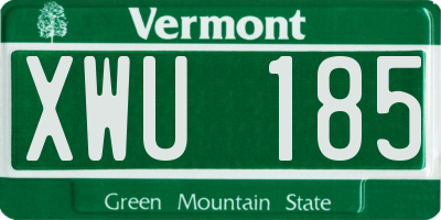 VT license plate XWU185