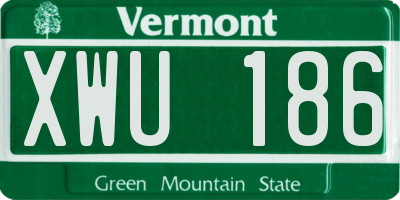 VT license plate XWU186