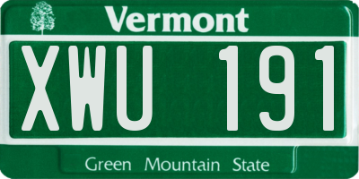 VT license plate XWU191