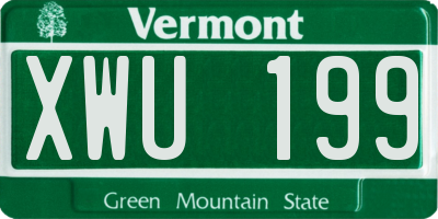 VT license plate XWU199