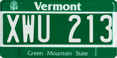 VT license plate XWU213