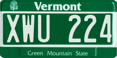 VT license plate XWU224