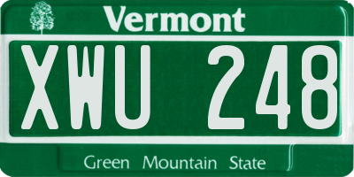 VT license plate XWU248