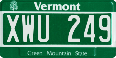 VT license plate XWU249