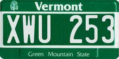 VT license plate XWU253