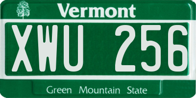 VT license plate XWU256