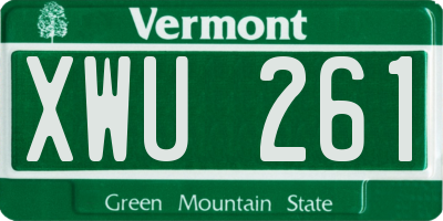 VT license plate XWU261