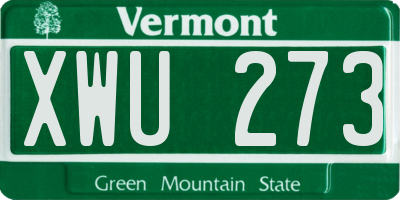 VT license plate XWU273