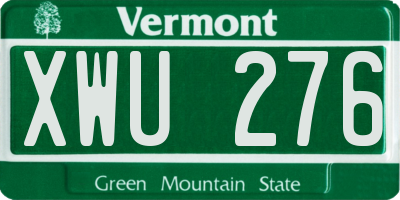 VT license plate XWU276