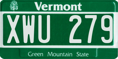VT license plate XWU279