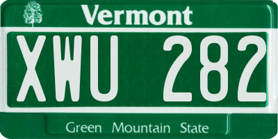 VT license plate XWU282