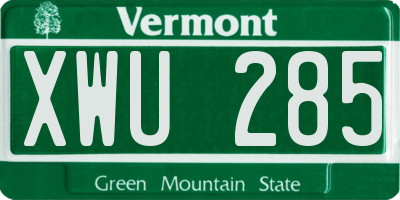 VT license plate XWU285