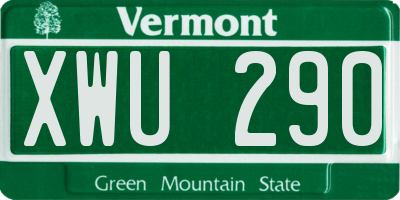 VT license plate XWU290