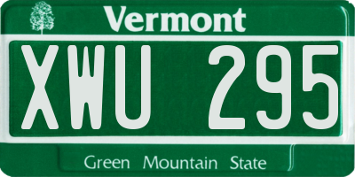 VT license plate XWU295
