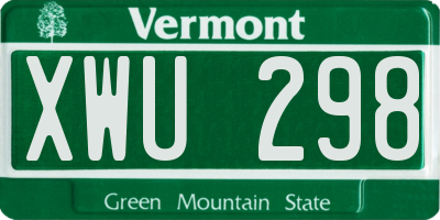 VT license plate XWU298
