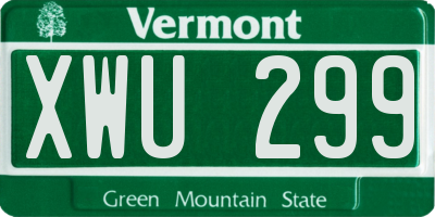 VT license plate XWU299