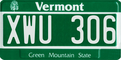 VT license plate XWU306