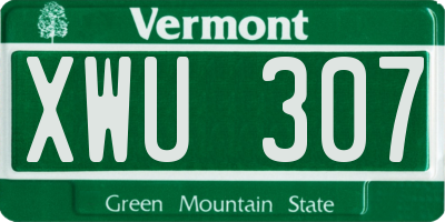 VT license plate XWU307