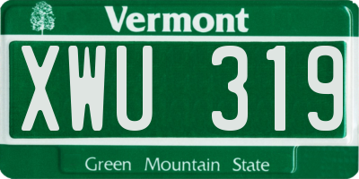 VT license plate XWU319