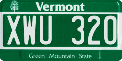 VT license plate XWU320