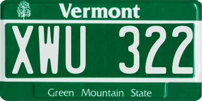 VT license plate XWU322