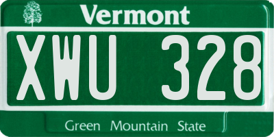 VT license plate XWU328