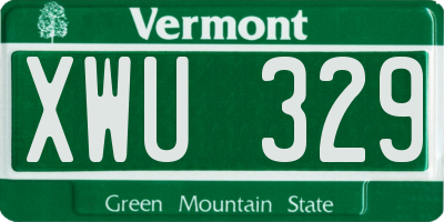 VT license plate XWU329