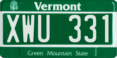 VT license plate XWU331