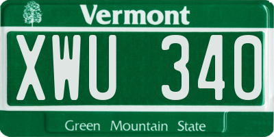 VT license plate XWU340