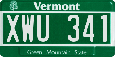 VT license plate XWU341
