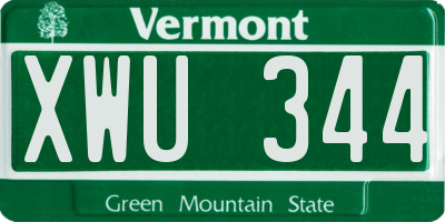 VT license plate XWU344