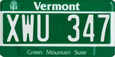 VT license plate XWU347