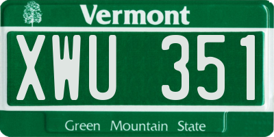 VT license plate XWU351
