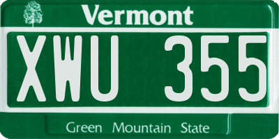 VT license plate XWU355