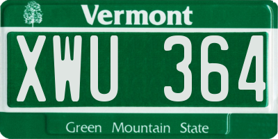 VT license plate XWU364