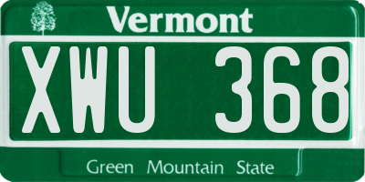 VT license plate XWU368