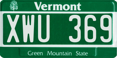 VT license plate XWU369