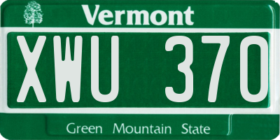 VT license plate XWU370