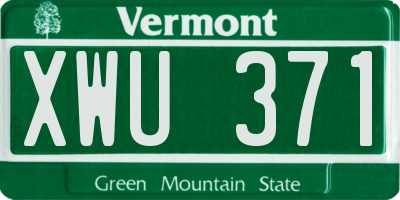 VT license plate XWU371