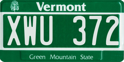 VT license plate XWU372