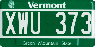 VT license plate XWU373