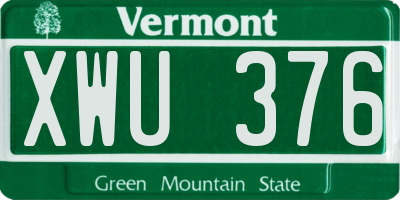 VT license plate XWU376
