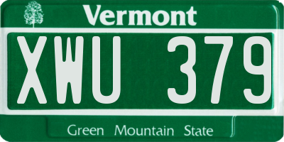 VT license plate XWU379