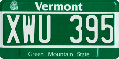 VT license plate XWU395