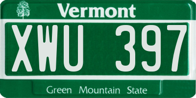 VT license plate XWU397