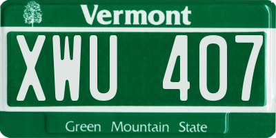 VT license plate XWU407