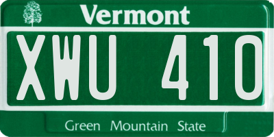 VT license plate XWU410