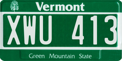 VT license plate XWU413